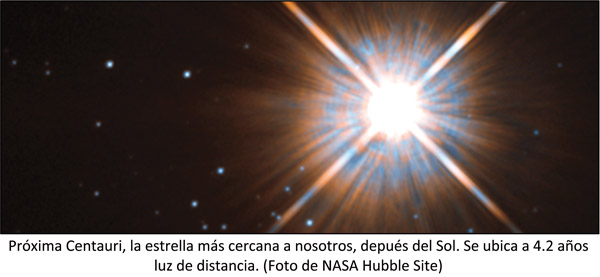 Próxima Centauri, la estrella más cercana a nosotros, depués del Sol. Se ubica a 4.2 años luz de distancia. (Foto de NASA Hubble Site). Carlos Miguel Valdés González